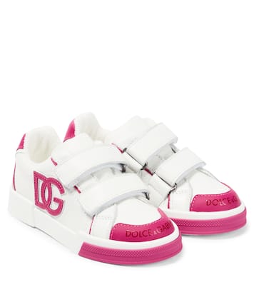 Logo leather low-top sneakers | Dolce&Gabbana Kids