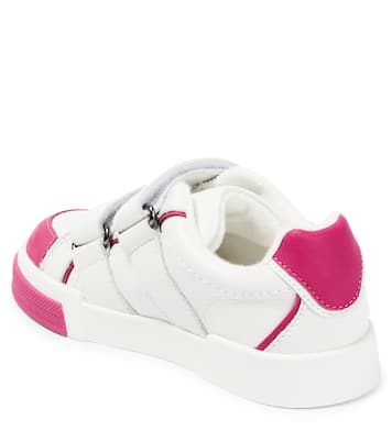 Logo leather low-top sneakers | Dolce&Gabbana Kids