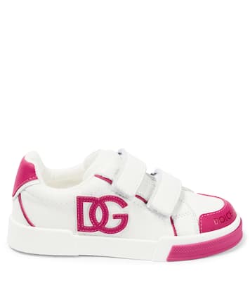 Logo leather low-top sneakers | Dolce&Gabbana Kids