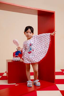 Printed cotton muslin poncho | Monnalisa