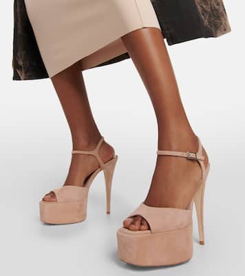 Plateausandalen Pamela aus Veloursleder | Paris Texas