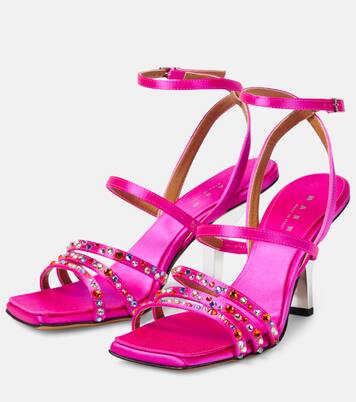 Embellished satin sandals | Marni