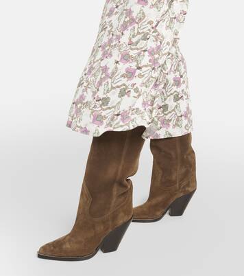 Overknee-Stiefel aus Veloursleder | Isabel Marant