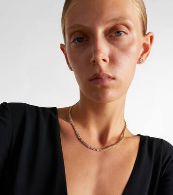 18kt gold tennis necklace with diamonds | Suzanne Kalan