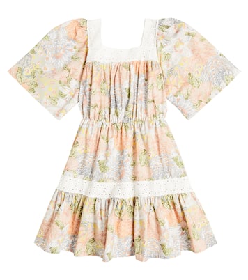 Silver lace-trimmed floral cotton dress | The New Society