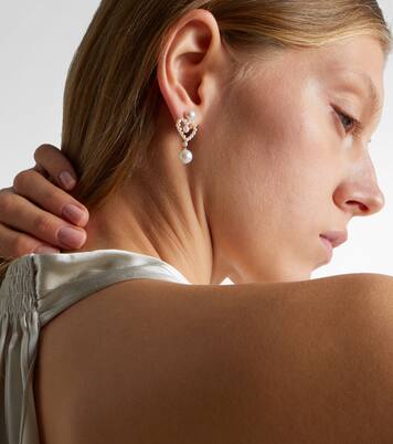 Pendientes Pearl Heart de oro de 14 ct con perlas | Sophie Bille Brahe