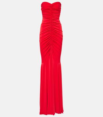 Ruched strapless gown | Norma Kamali