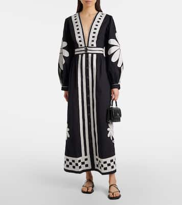 Bedrucktes Maxikleid Nature aus Baumwolle | Farm Rio