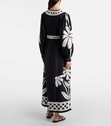 Bedrucktes Maxikleid Nature aus Baumwolle | Farm Rio