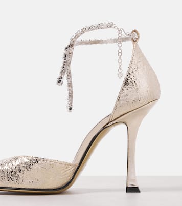Pumps Stevie 100 aus Lederimitat mit Kristallen | Jimmy Choo