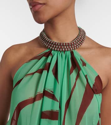 Abito lungo Tactile Winds in georgette | Johanna Ortiz