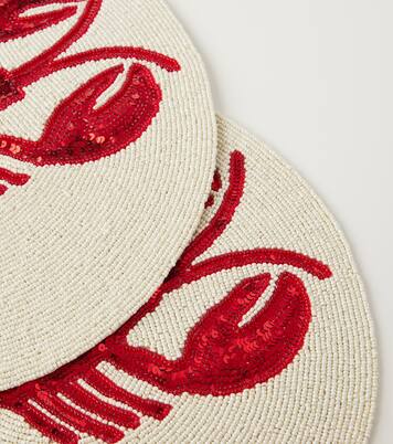 Lobster set of 2 beaded sequined placemats | Les-Ottomans