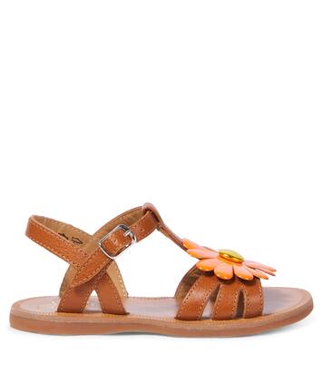 Sandalen Plagette Big Flo aus Leder | Pom d'Api