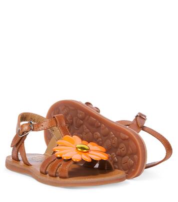 Sandalen Plagette Big Flo aus Leder | Pom d'Api