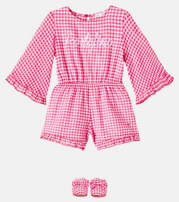 Portofino vichy mussola playsuit | Monnalisa