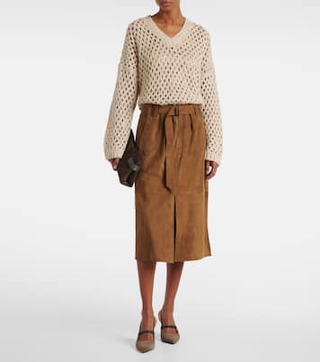 Sequined silk and linen-blend sweater | Brunello Cucinelli