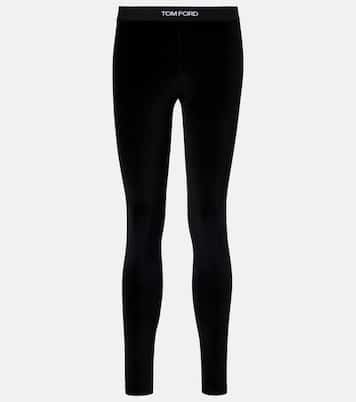 Leggings in velluto con logo | Tom Ford