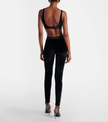 Leggings in velluto con logo | Tom Ford