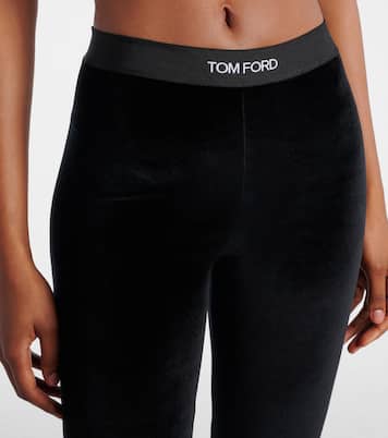 Leggings in velluto con logo | Tom Ford