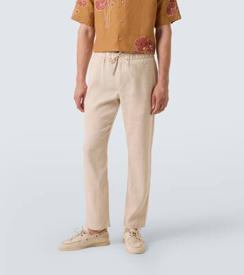Oscar linen and cotton straight pants | Frescobol Carioca