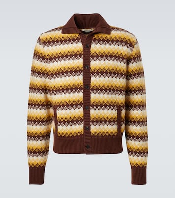 Cashmere and wool jacquard cardigan | Auralee