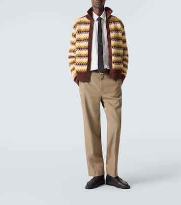 Cashmere and wool jacquard cardigan | Auralee