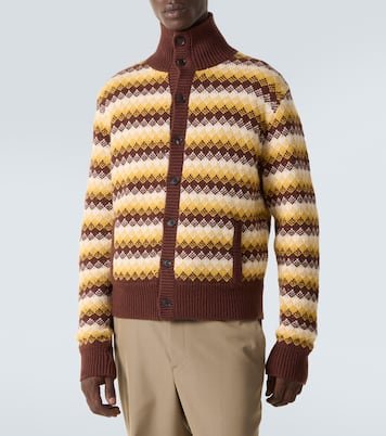 Cashmere and wool jacquard cardigan | Auralee