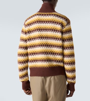 Cashmere and wool jacquard cardigan | Auralee