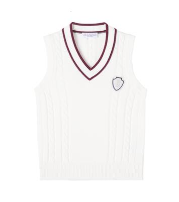 Cable-knit cotton vest | Brunello Cucinelli Kids