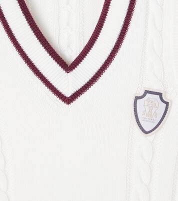 Cable-knit cotton vest | Brunello Cucinelli Kids