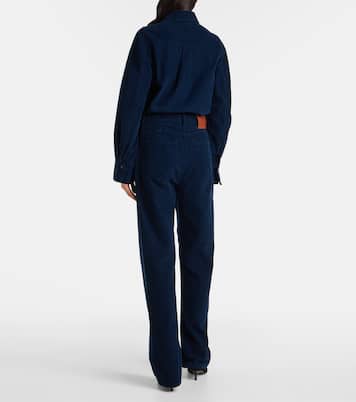 Gerade High-Rise-Hose aus Baumwoll-Cord | Victoria Beckham