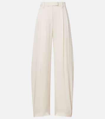 Gerade Mid-Rise-Hose aus Seide  | Brunello Cucinelli