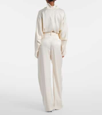 Gerade Mid-Rise-Hose aus Seide  | Brunello Cucinelli