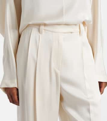 Gerade Mid-Rise-Hose aus Seide  | Brunello Cucinelli