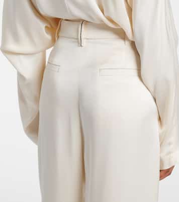 Gerade Mid-Rise-Hose aus Seide  | Brunello Cucinelli