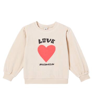 Heart cotton-blend velour sweatshirt | Jellymallow