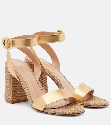 Sandalen Luana 85 aus Metallic-Leder | Gianvito Rossi
