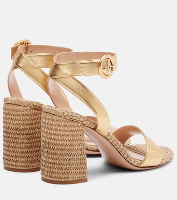 Sandalen Luana 85 aus Metallic-Leder | Gianvito Rossi