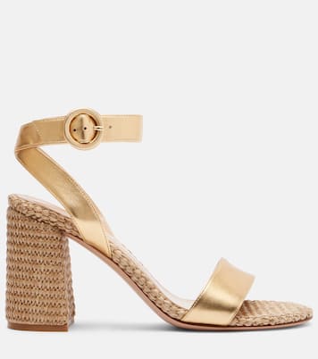 Sandalen Luana 85 aus Metallic-Leder | Gianvito Rossi