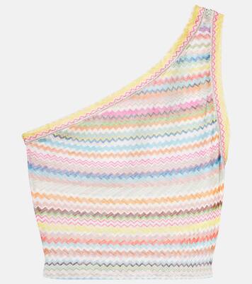 Zigzag one-shoulder crop top | Missoni