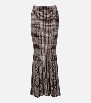 Prince of Wales check maxi skirt | Norma Kamali