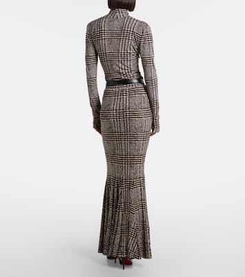 Prince of Wales check maxi skirt | Norma Kamali