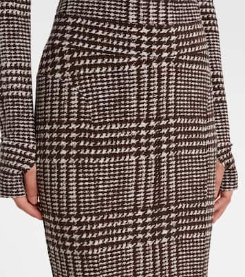 Prince of Wales check maxi skirt | Norma Kamali