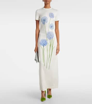 Floral jersey cocktail dress | Oscar de la Renta