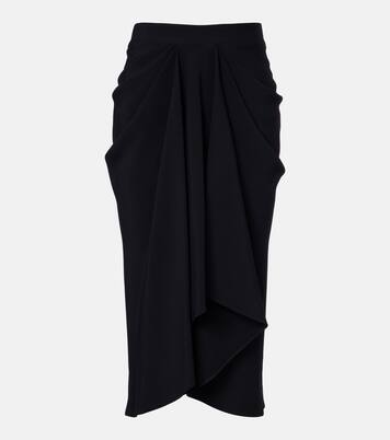 Draped crêpe cady midi skirt | Givenchy