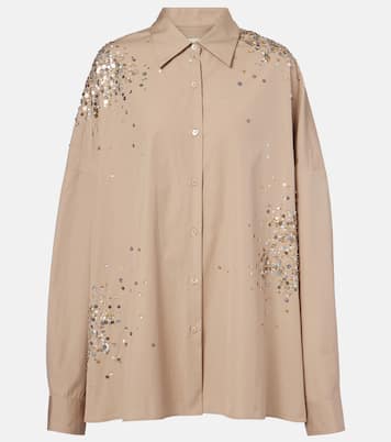 Sequined oversized cotton shirt | Dries Van Noten