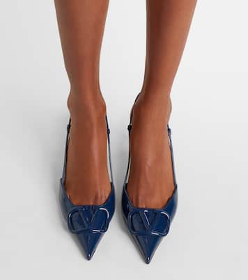 Escarpins slingback VLogo 80 en cuir verni | Valentino Garavani