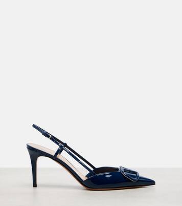 Escarpins slingback VLogo 80 en cuir verni | Valentino Garavani