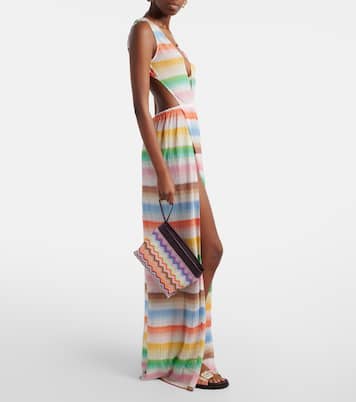 Pochette Zigzag Large en lamé et cuir | Missoni