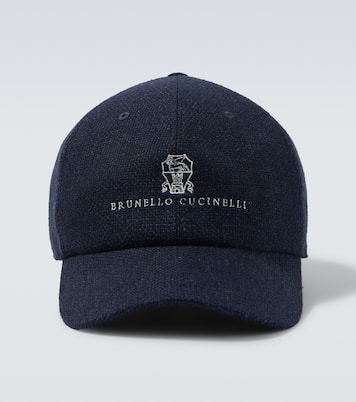 Casquette en soie, lin et laine à logo | Brunello Cucinelli